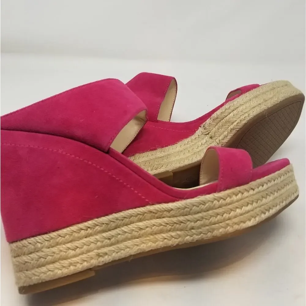 Jessica Simpson New Pink Suede‎ Leather Wedges NWT Size 10